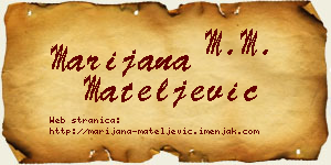 Marijana Mateljević vizit kartica